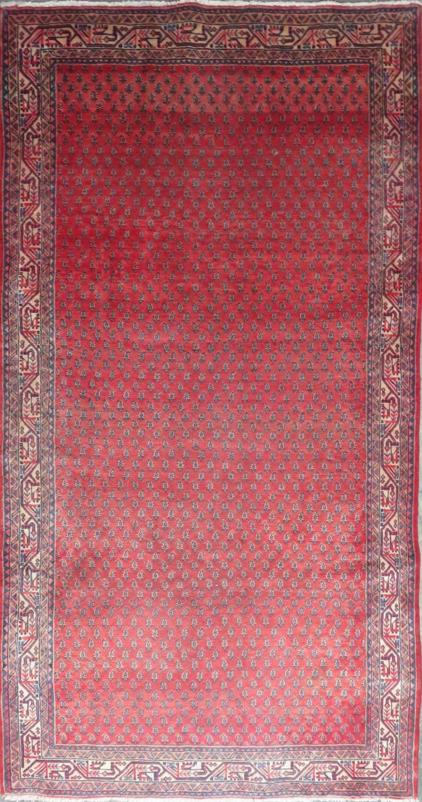 One Of The Kind Hand-Knotted Persian Wool Rug _ Luxurious Vintage Design, 10'0" x 5'2", Artisan Crafted